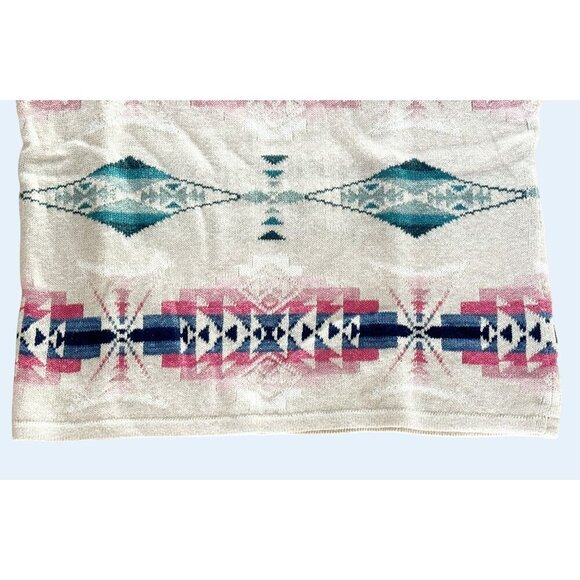 Vintage CHAPS Southwest Inspired Short Sleeve Sweater Size M - Picture 5 of 8